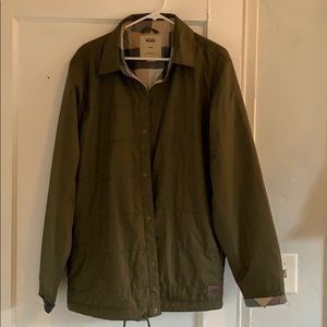 Vans green snap jacket size L
